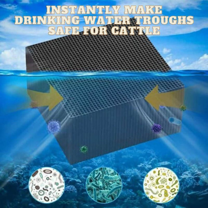 Efficient water purifier bio cube ensures clean drinking water for horses, cattle & aquarium fish. Reduces algae.