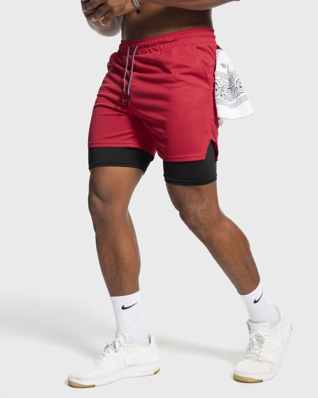 Aqua men's gym shorts, lined, performance mesh for ultimate breathability.