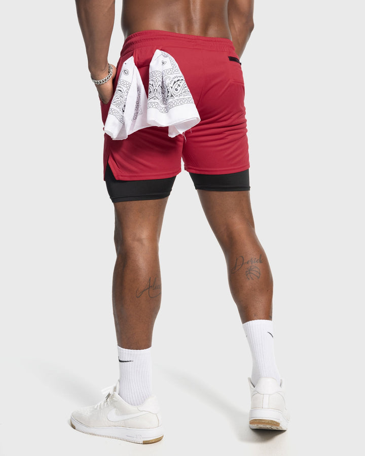 Royal Blue men's training shorts, performance mesh fabric and integrated liner.
