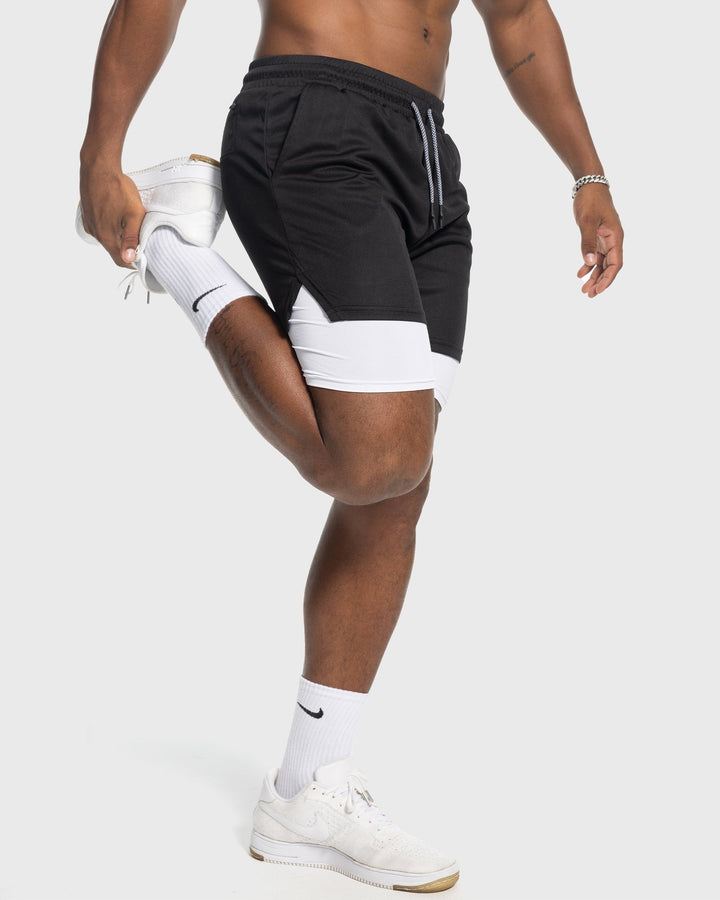 Aqua men's training shorts, lined mesh, perfect for high-intensity workouts.