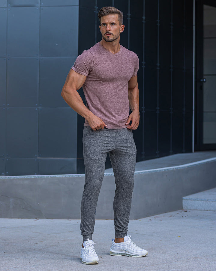 Navy performance athletic joggers for men, dynamic movement, training sessions.