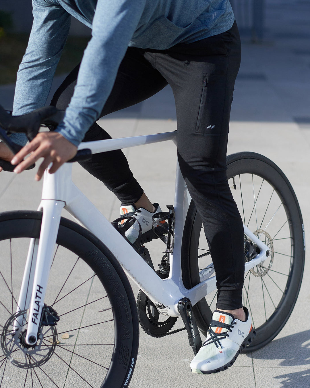 Navy men's performance joggers, breathable stretch fabric for running & training.