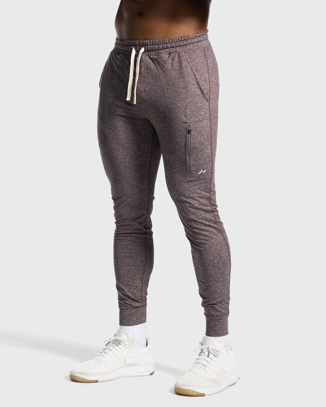 Men's performance gym pants, grey, designed for heavy lifting & squatting.
