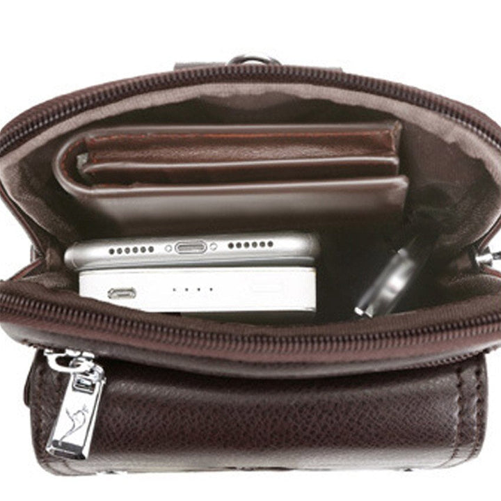 Sleek black PU leather men's bag, perfect for daily commute, essentials & travel gear.