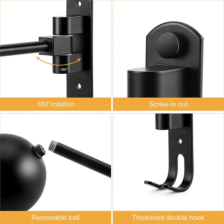 Stylish black motorcycle gear organizer: wall-mounted helmet rack with jacket hooks for home storage.