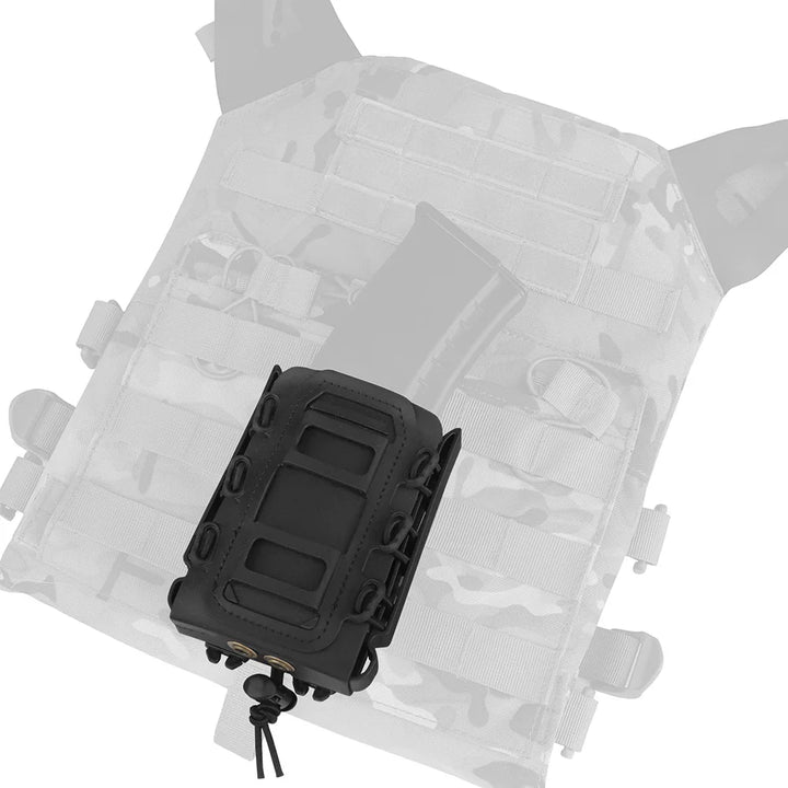 Pair of MOLLE Fast Mag Pouches in tan, essential airsoft accessory for quick reloads.