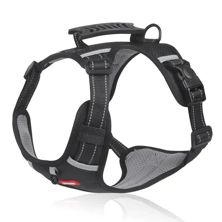 New yellow no-pull dog harness for training & walking. Features padded chest, adjustable fit, and strong control handle.