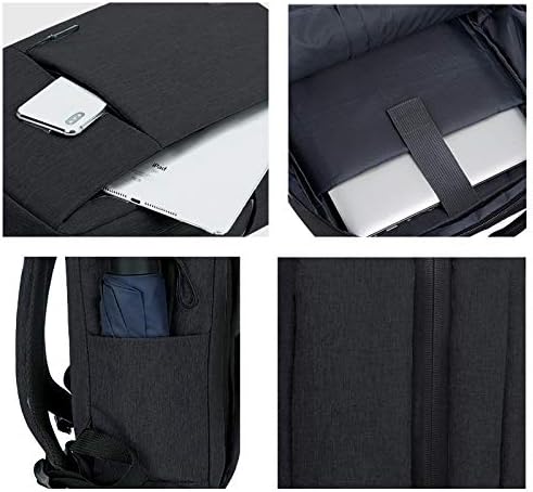Durable waterproof travel backpack for laptops. Unisex design with USB port, great for school or work.