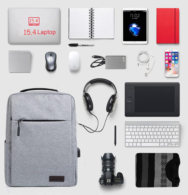 Versatile unisex slim laptop backpack. Waterproof & durable with USB charging for all your adventures.