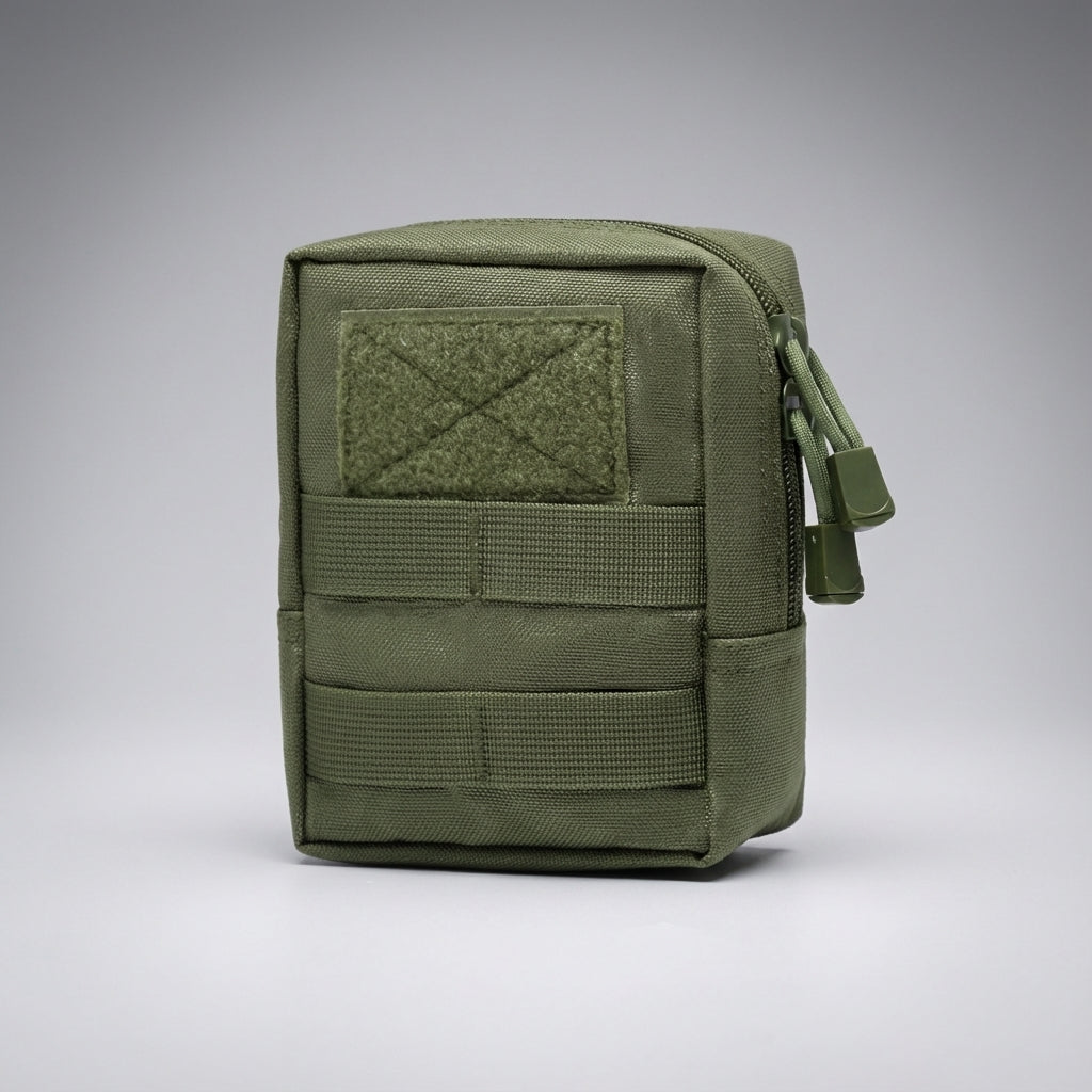 Rugged tactical MOLLE storage pouch for durable outdoor gear, camping, hiking, and travel essentials.