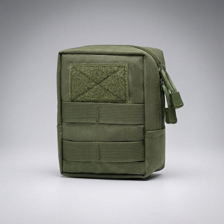 Rugged tactical MOLLE storage pouch for durable outdoor gear, camping, hiking, and travel essentials.