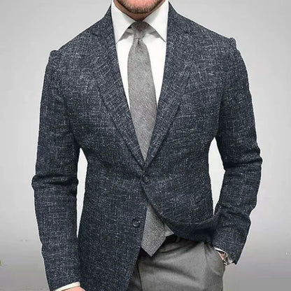 "Blazer da uomo elegante in vari colori, nero blu rosso, taglio moderno, tessuto alta qualità, look sofisticato."