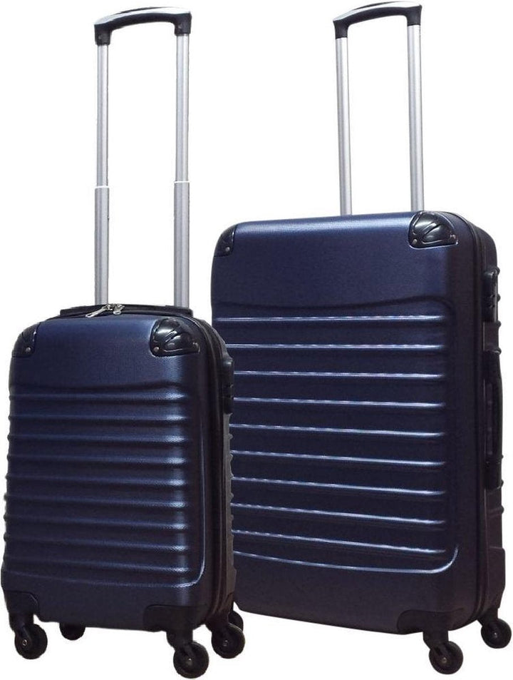 Hardshell ABS luggage set, 2-piece, in blue. Durable suitcases for travel & vacations.