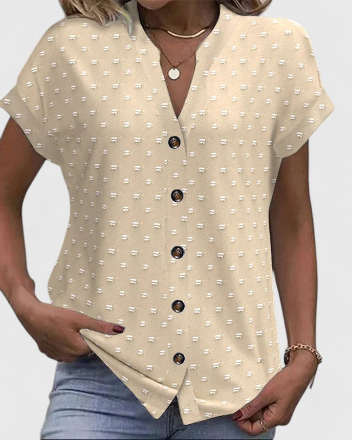 Blue Men's Classic V-Neck Shirt, perfect for everyday casual wear & comfort.