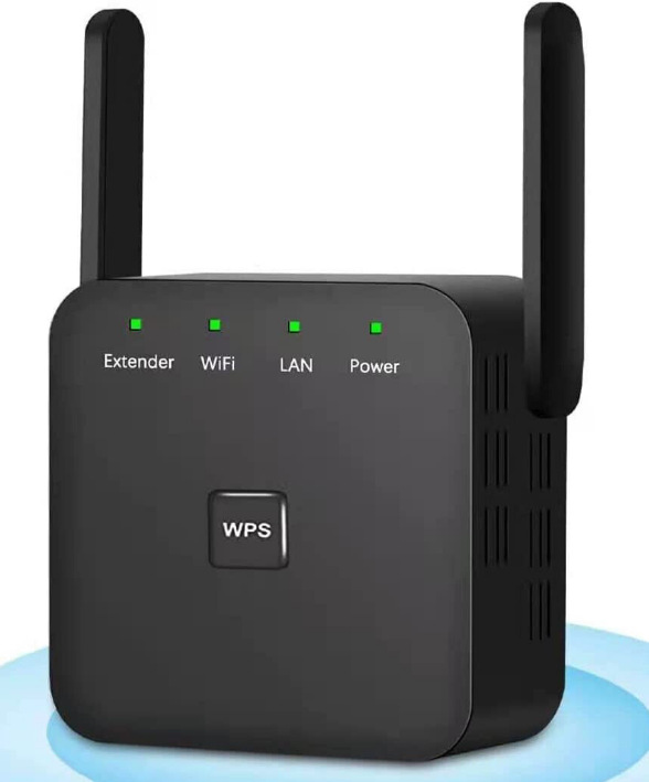 Booster WiFi Dual Band, copertura estesa per segnale wireless potenziato, design compatto e moderno, elimina zone morte.