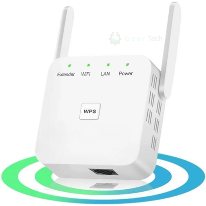 Booster WiFi Dual Band, copertura estesa per segnale wireless potenziato, design compatto e moderno, elimina zone morte.