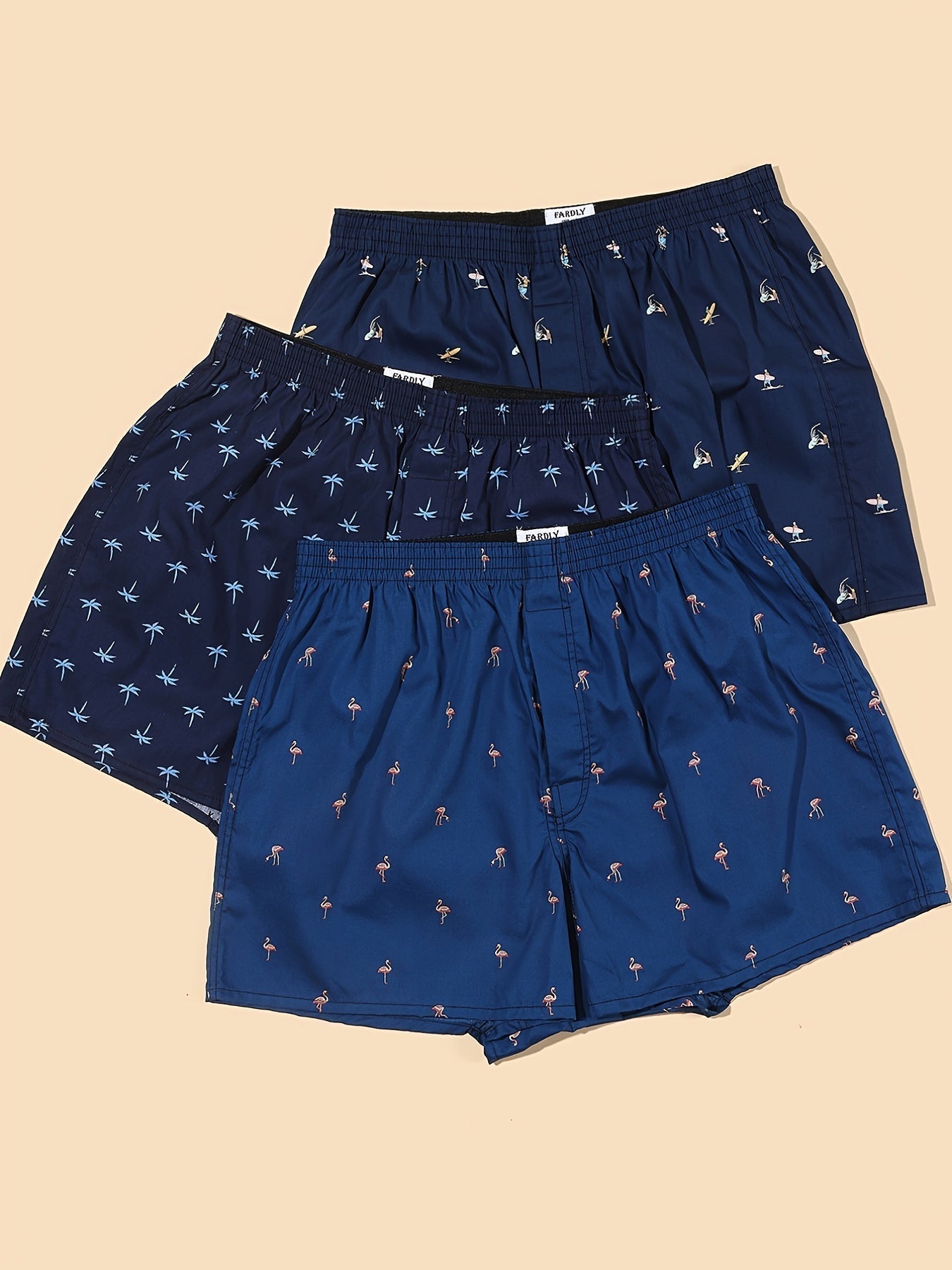 "Boxer da uomo in cotone 100% con stampa vegetale moderna, morbidi e traspiranti, perfetti per comfort quotidiano."