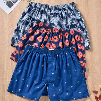 "Boxer da uomo in cotone 100% con stampa vegetale moderna, morbidi e traspiranti, perfetti per comfort quotidiano."