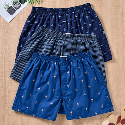 "Boxer da uomo in cotone 100% con stampa vegetale moderna, morbidi e traspiranti, perfetti per comfort quotidiano."