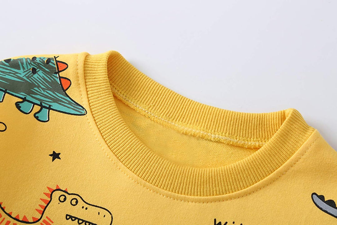 Dinosaur themed boys' outfit set, ideal toddler apparel for everyday adventures.