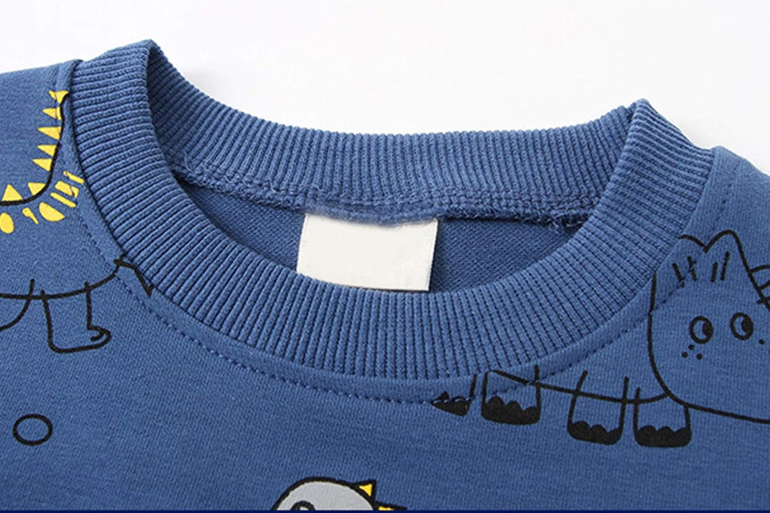 Boys' two-piece dinosaur clothing set, comfortable and stylish kids' adventure apparel.