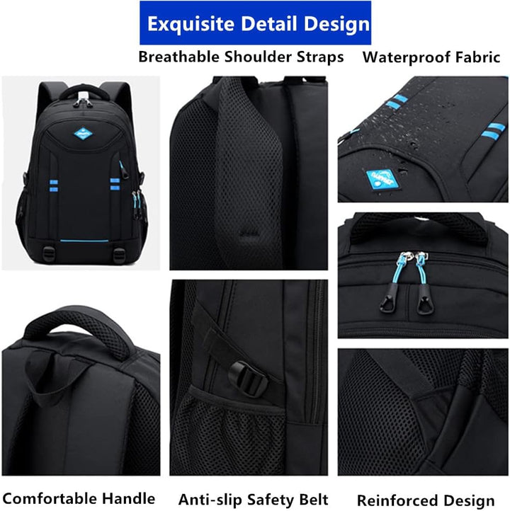 Convertible rolling school backpack for boys. Multi-pocket design, durable trolley bag for school, travel & kids luggage.