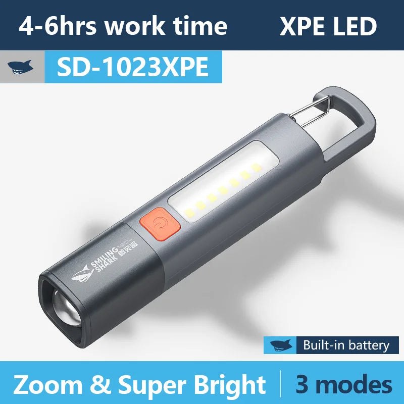 Assorted colors LED mini flashlights with hooks, rechargeable and waterproof, versatile outdoor gear