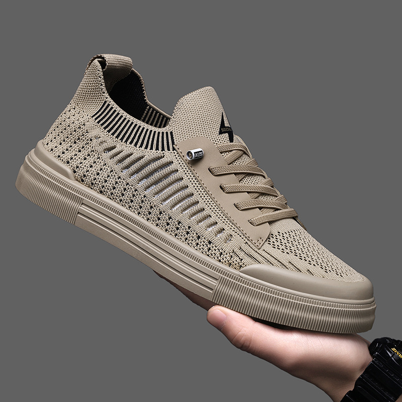Sand lace-up men's athletic style sneakers, perfect for lightweight everyday comfort.