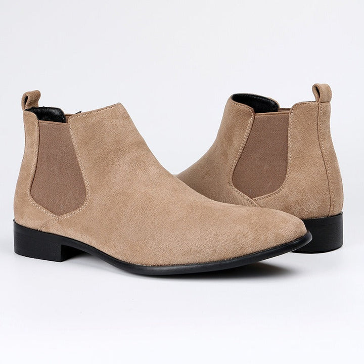 Men's durable comfort boots, brown, with rubber sole, perfect for daily wear & outdoor activities.