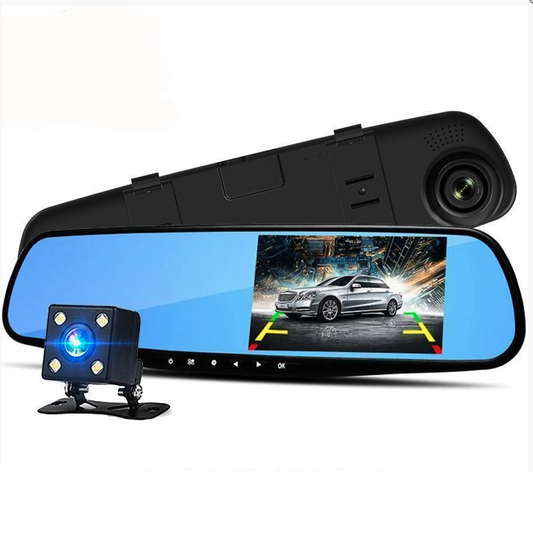 "Camera per auto bifocale HD, visione notturna, video 1080p, vista anteriore e posteriore, fotocamera in auto"