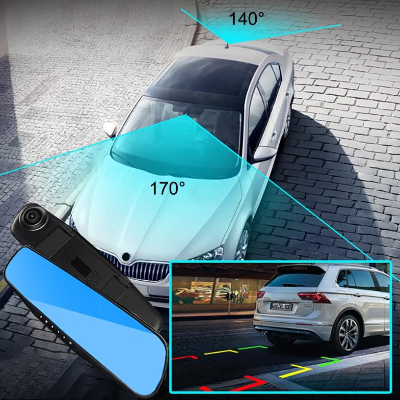 "Camera per auto bifocale HD, visione notturna, video 1080p, vista anteriore e posteriore, fotocamera in auto"