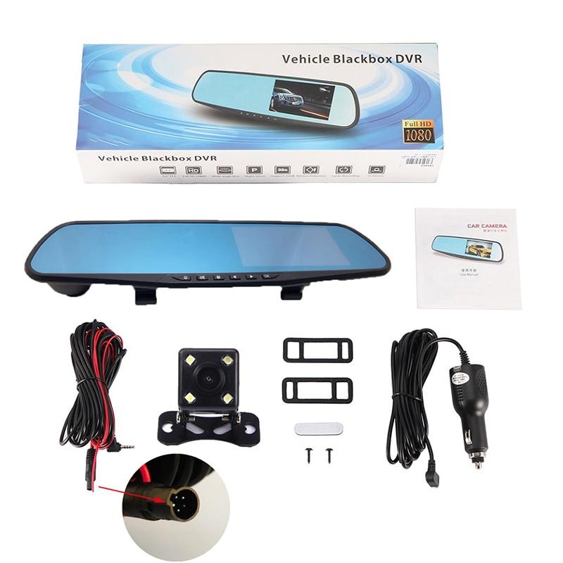 "Camera per auto bifocale HD, visione notturna, video 1080p, vista anteriore e posteriore, fotocamera in auto"