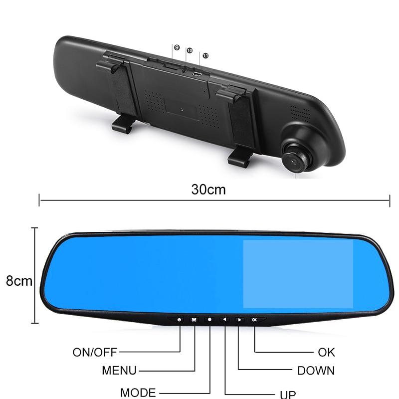 "Camera per auto bifocale HD, visione notturna, video 1080p, vista anteriore e posteriore, fotocamera in auto"