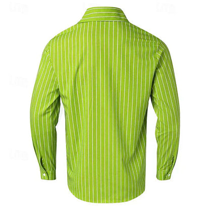 "Camicia a righe uomo classica, colori vivaci, blu e rosso, design elegante e moderno, ideale per look casual ed eleganti."