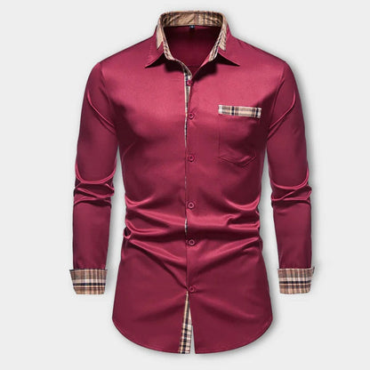 "Camicia classica da uomo, nera, taglio sartoriale, elegante e versatile, perfetta per eventi speciali o professionali."