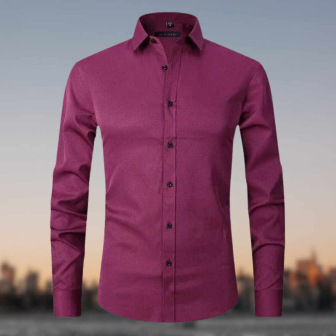 Camicia multicolore uomo elasticizzata senza pieghe, tessuto morbido, colori vivaci, look elegante con dettagli raffinati.