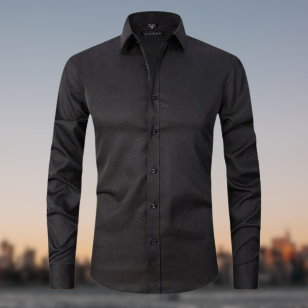 Camicia multicolore uomo elasticizzata senza pieghe, tessuto morbido, colori vivaci, look elegante con dettagli raffinati.