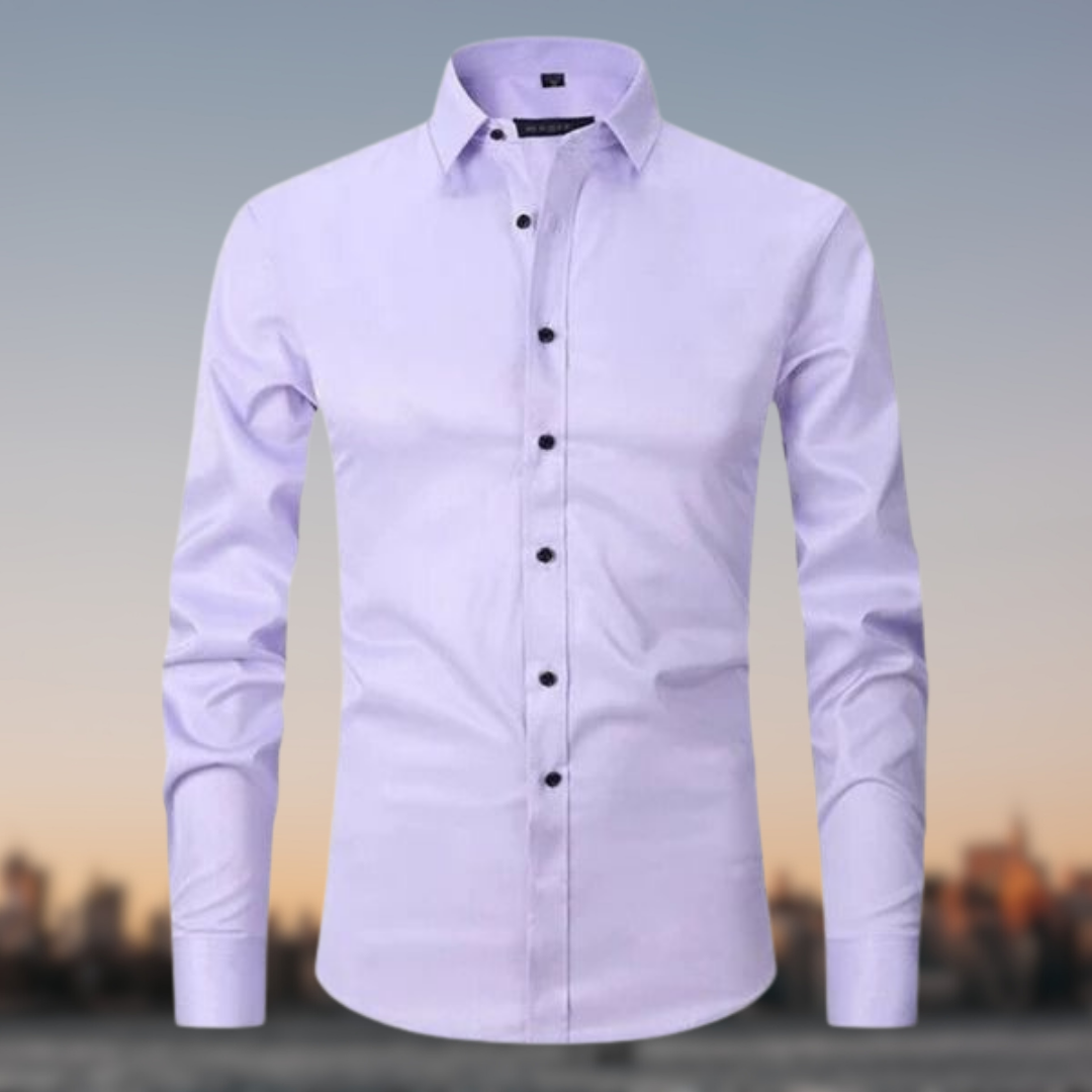 Camicia multicolore uomo elasticizzata senza pieghe, tessuto morbido, colori vivaci, look elegante con dettagli raffinati.