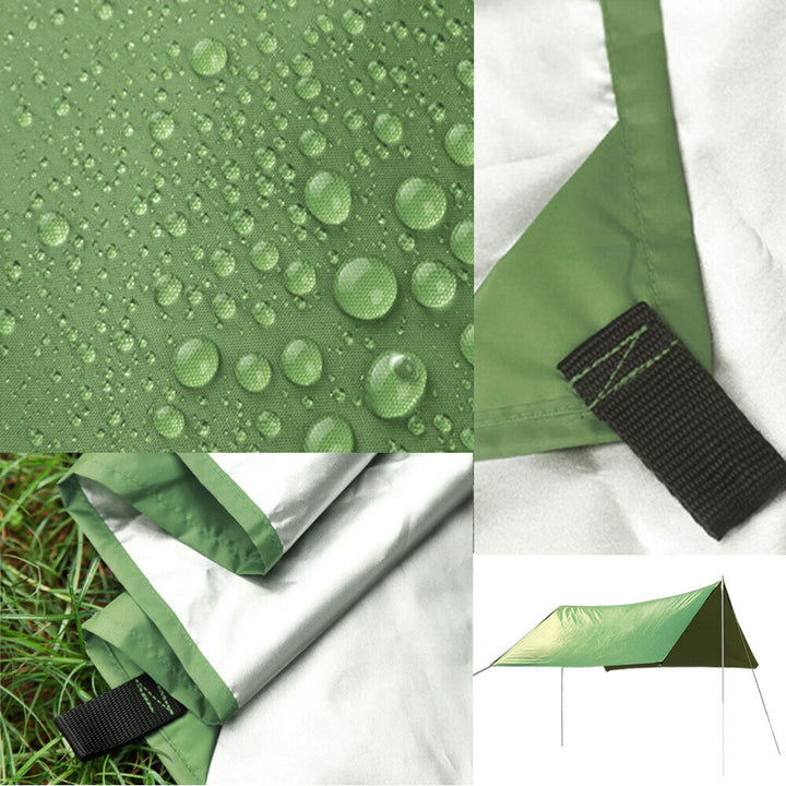 Durable outdoor gear: camping hammock with net, rainfly, and tree straps for backpacking.