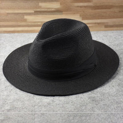 "Cappello da uomo in palma toquilla intrecciata, design elegante, beige chiaro, perfetto per occasioni estive casual e formal