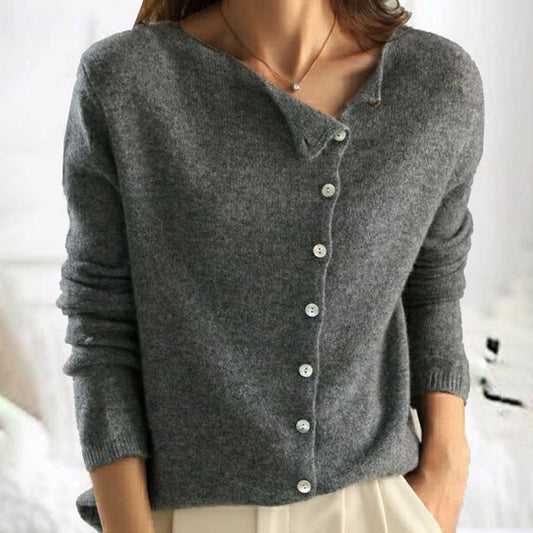 Cardigan in cashmere per donna, elegante e raffinato, con linee pulite e design versatile, perfetto per tutte le stagioni.
