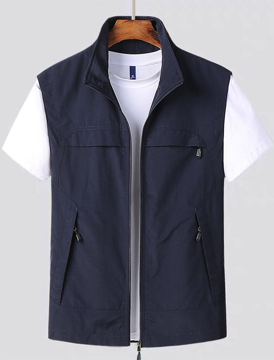 Cardigan uomo maniche corte, tessuto a rete traspirante, asciugatura rapida, ideale per avventure outdoor.