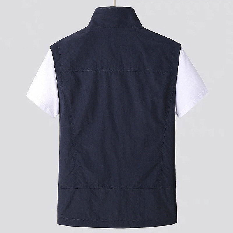 Cardigan uomo maniche corte, tessuto a rete traspirante, asciugatura rapida, ideale per avventure outdoor.