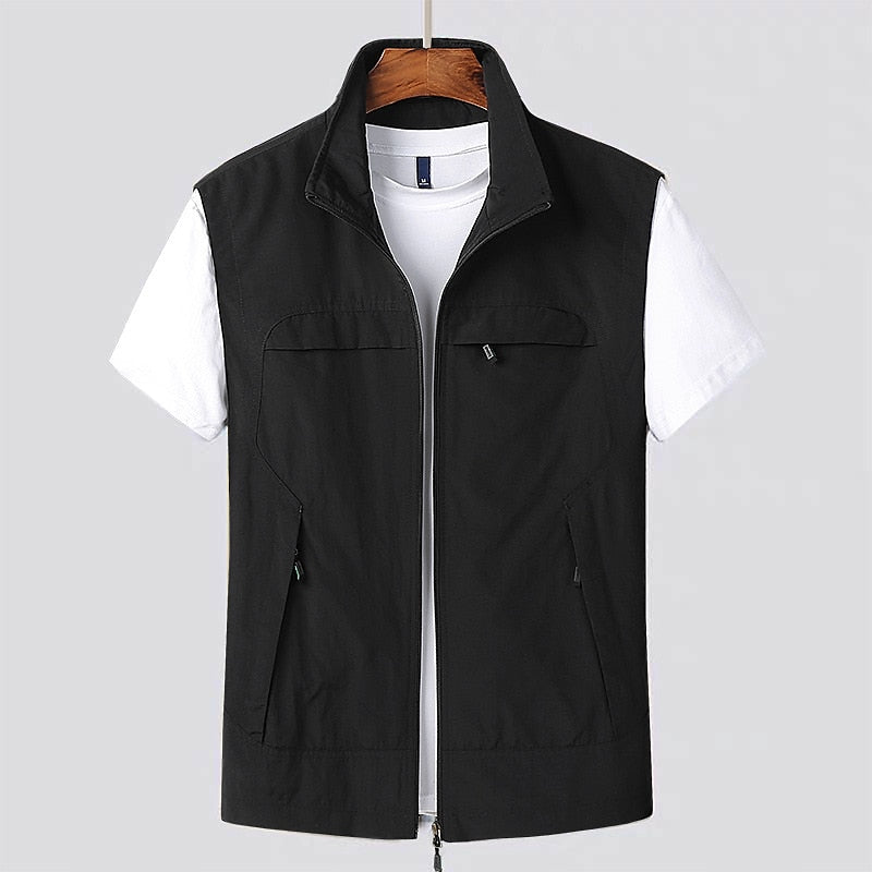 Cardigan uomo maniche corte, tessuto a rete traspirante, asciugatura rapida, ideale per avventure outdoor.