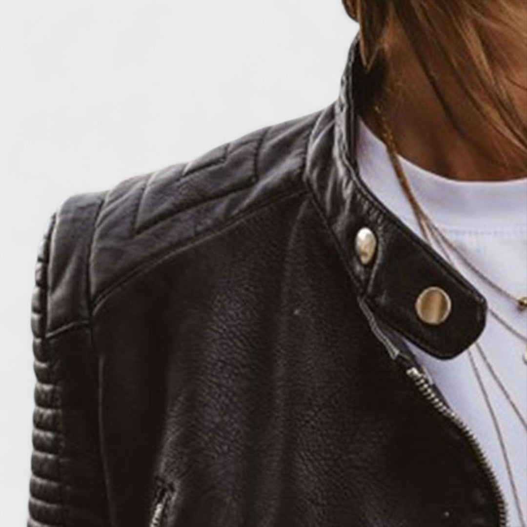 Stylish women's classic workwear jacket. Elegant, versatile outerwear perfect for office or a chic evening out.