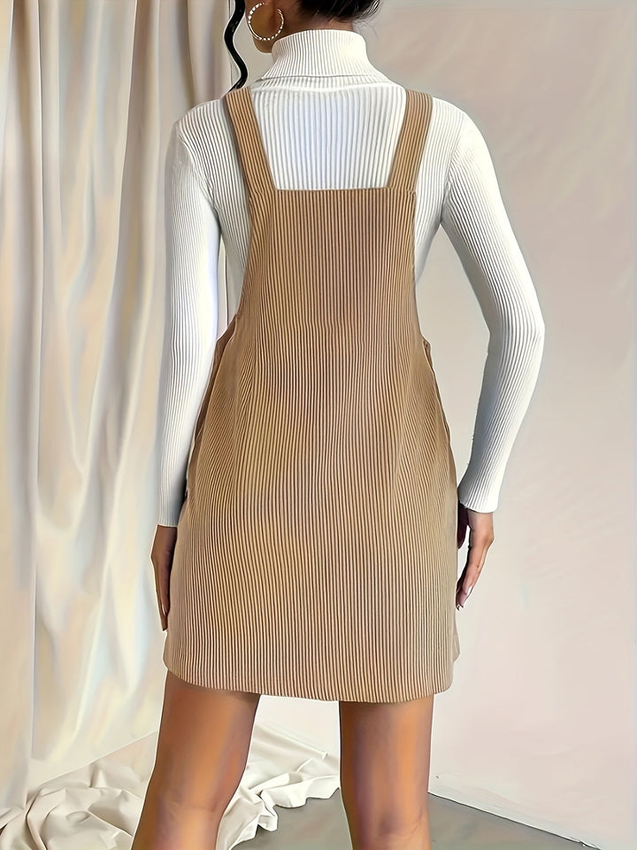 Everyday chic women's pinafore dress, designed for easy layering and versatile fashion.