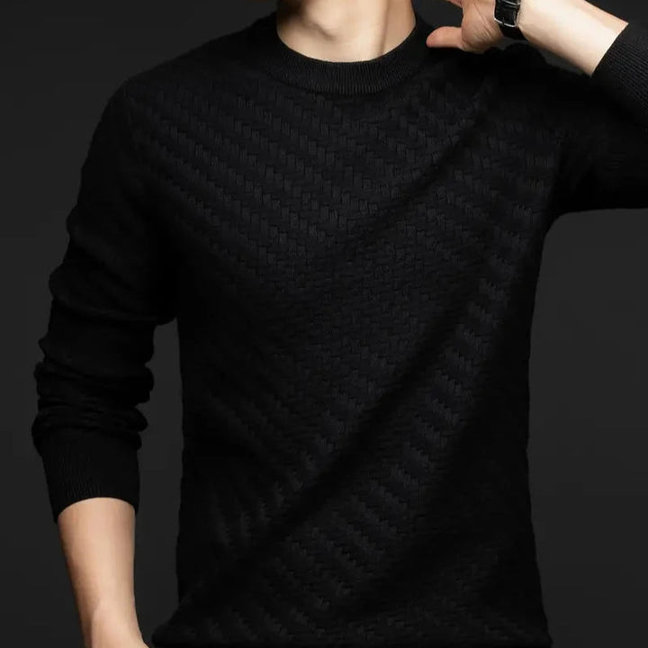 Casual yet chic women's textured knit sweater, ideal for comfortable long sleeve everyday fall & winter style.