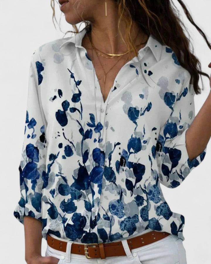 Stylish women's blouse, a versatile short sleeve top for elegant daily wear or chic summer outfits.