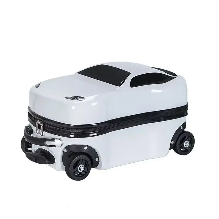 Children's travel bag: Turin 3D car design ride-on suitcase, ideal hand luggage for family trips.