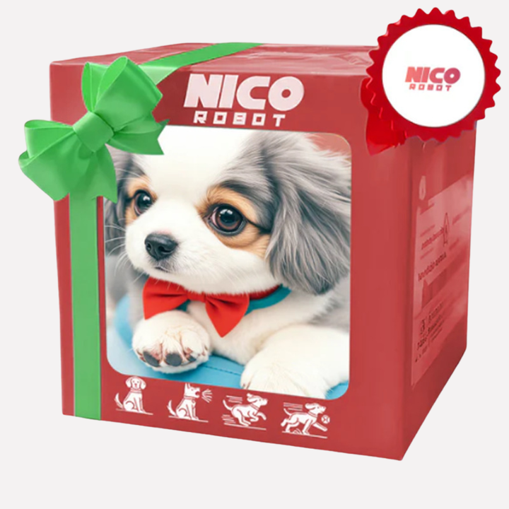 Close-up of a soft, cuddly electronic walking puppy toy, a battery-operated animal toy for children.